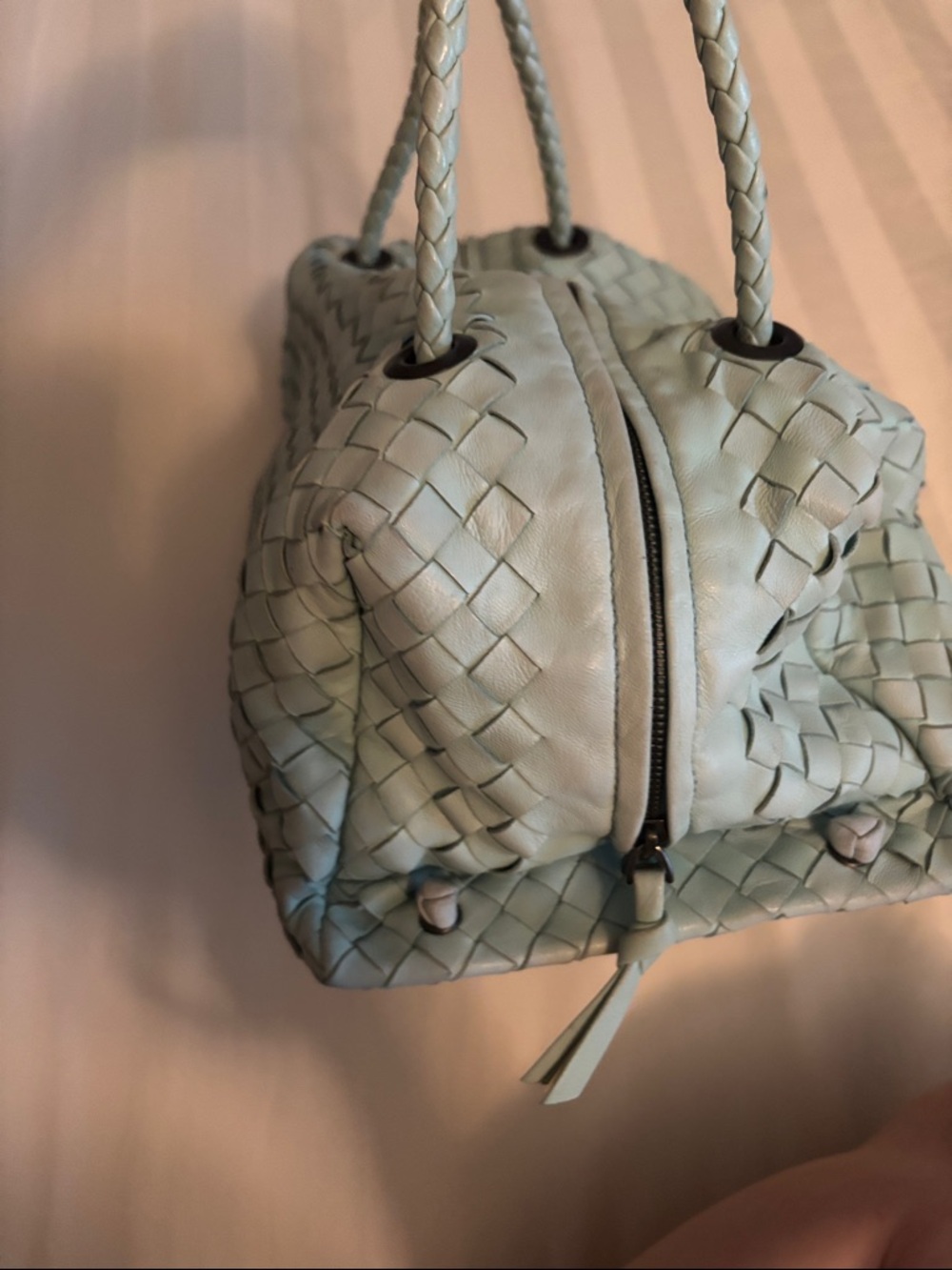 Bottega Veneta Woven Top-Handle Satchel in Light Sage - Picture 5 of 7